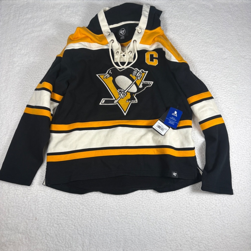 '47 Men's Large Pittsburgh Penguins NHL Sydney Crosby Lacer Hoodie